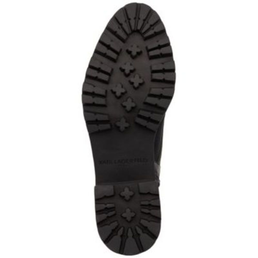 KARL LAGERFELD Womens Black Eyelets Pippa Round Toe Block Heel Combat Boots 6 - Picture 4 of 4